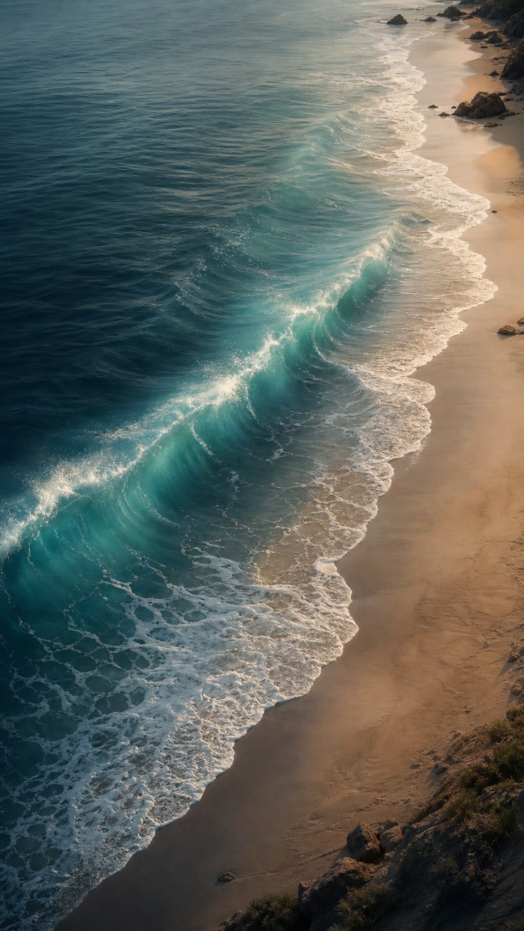 Ocean waves at sunset
